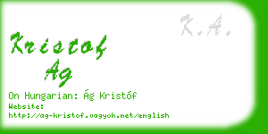 kristof ag business card